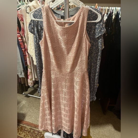 Danny and Nicole Pink lace sleeveless dress - Picture 1 of 1